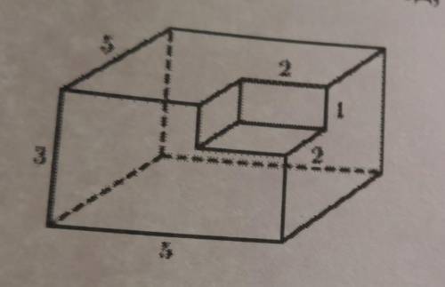 Найдите площадь поверхности прямоугольного параллелепипеда, из которого вырезали прямоугольныйпаралл