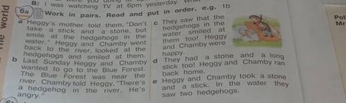6a Work in pairs. Read and put in order. e.g. 1b ​