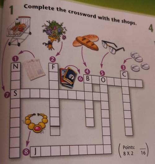 Complete the crossword with the shops. умоляюююбююю​