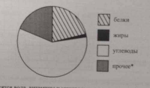 7 На диаграмме показано содержание питательных веществ в фасоли.белкиЖирыУглеводыпрочее* К прочему о