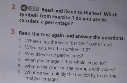 2)read and listen to the text. which symbols from exercise 1 do you use to calculate a percentage?(m