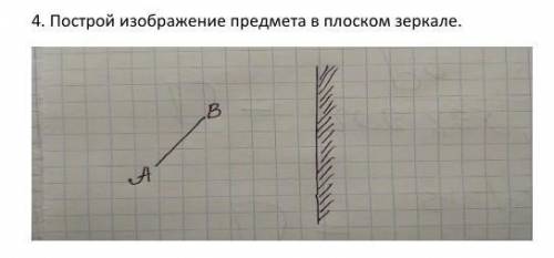 Построй изображение предмета в плоском зеркале.​