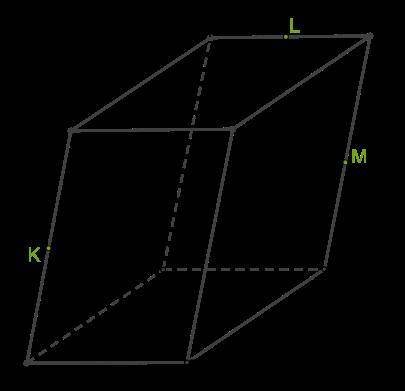 Основа паралелепіпеда – прямокутник. Точки K,L і M – середини векторів AA1, B1C1 і CC1 відповідно. Д
