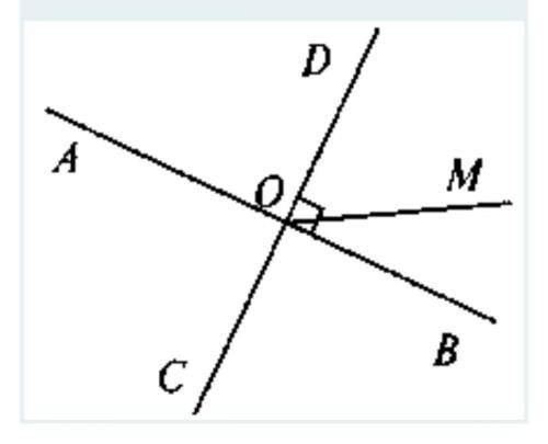 На малюнку DC ⊥ АВ. ∠ DОМ = 52﻿°, чому дорівнює ∠МОВ?