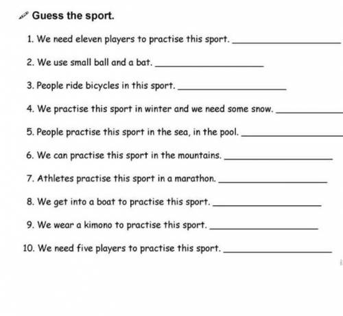 Guess the sport. 1. We need eleven players to practise this sport.2. We use small ball and a bat.3. 