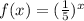 f(x)=(\frac{1}{5})^{x}