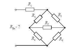 Найти: входное сопротивление цепи если R1=1 Om, R2=2 Om, R3=3 Om, R4=4 Om, R5=5 Om, R6=6 Om​