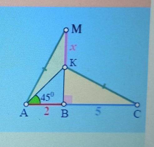 с геометрией ! На прямой взяли точки A, B, C так, что AB = 2, BC = 5. В точке B к этой прямой провел