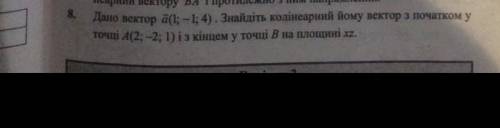 Задача с векторами !Дано вектор а(1 -1 4). Знайдіть колінеарний йому вектор з початком у точці А(2 -