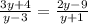 \frac{3y+4}{y-3} = \frac{2y-9}{y+1}