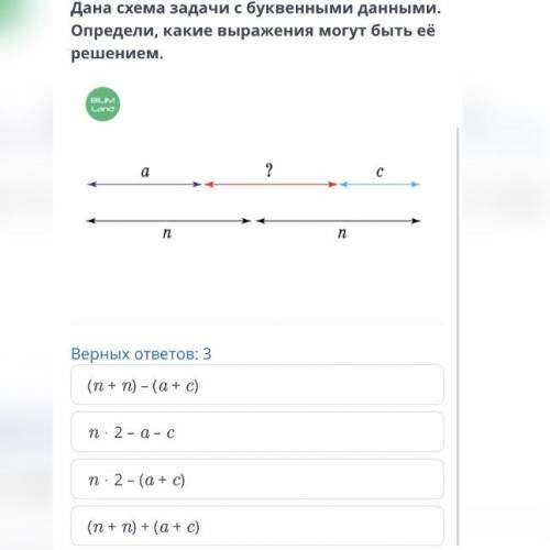 2 класс Только проверенные ответы  дана схема задачи с буквенными данными определи какие выражения м