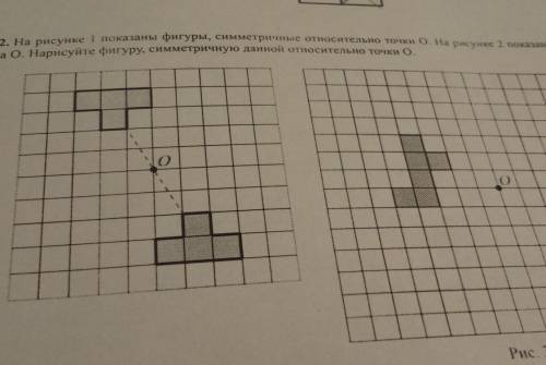 2. На рисунке і показаны фигуры, симметричные относительно точки О на рисунке 2 показаны фигура и то