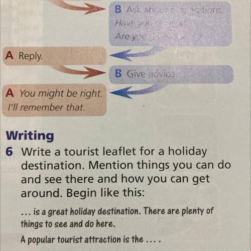 Writing 6 Write a tourist leaflet for a holiday destination. Mention things you can do and see there
