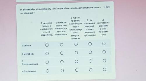 17. Установіть відповідність між художніми засобами та прикладами з оповідання * ​