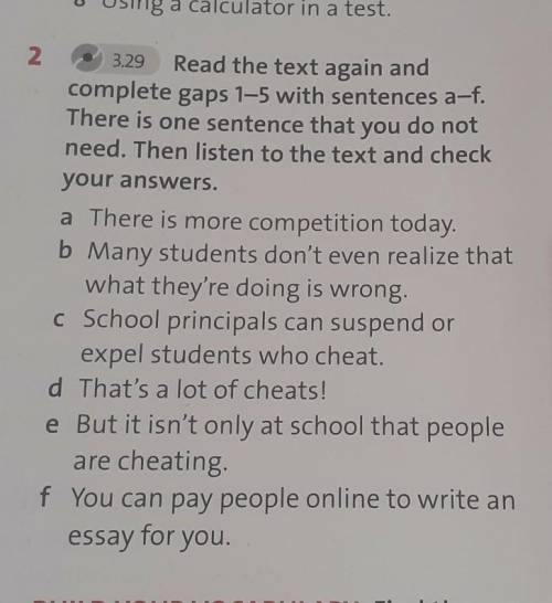 2. 3.29.Read the text again andcomplete gaps 1–5 with sentences a-f.There is one sentence that you d