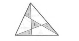 Через каждую вершину треугольника провели прямую. Эти прямые разбивают треугольник на четыре меньших
