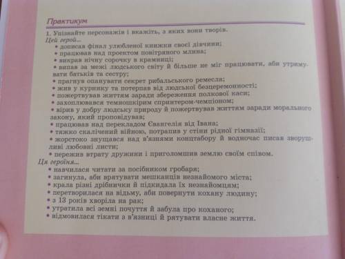 Упізнайте літературних персонажів і вквжіть назви творів.