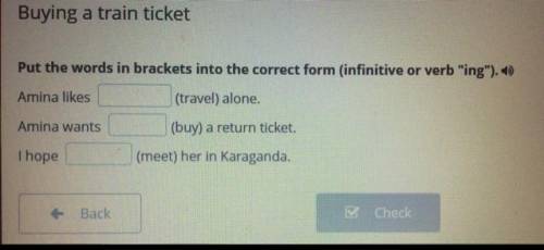 Buying a train ticket. Put the words in brackets into the correct form (infinitive or verb ing).  