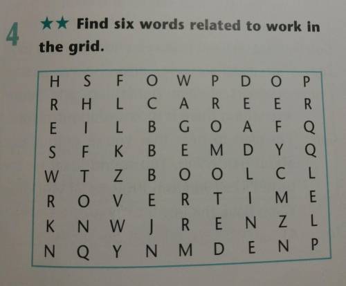 Find six words related to work in the grid.​