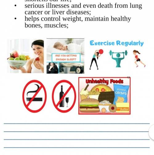 Writing Look at the pictures and write is it healthy or unhealthy habits. Write Why it’s healthy\unh
