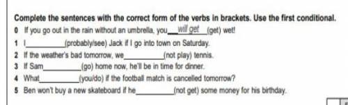 Complete the sentences with the correct form of the verbs in brackets. use the first conditional  и 