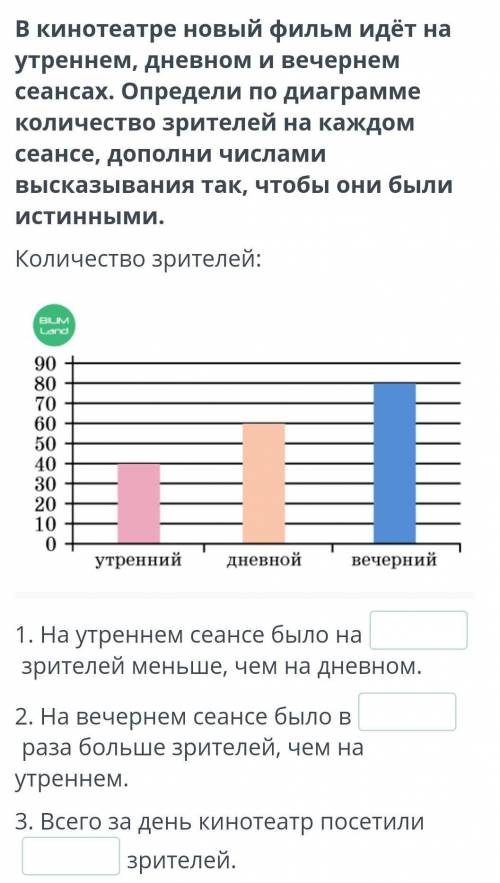 Решение задач в 3 действия. Урок 1 В кинотеатре новый фильм идёт на утреннем, дневном и вечернем сеа