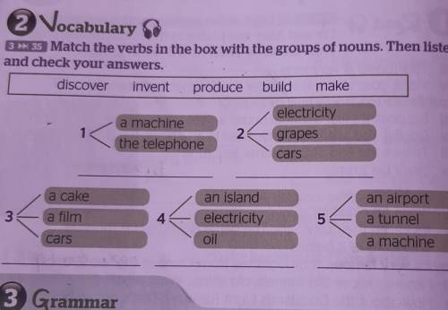 ocabulary335 Match the verbs in the box with the groups of nouns. Then listenand check your answers.