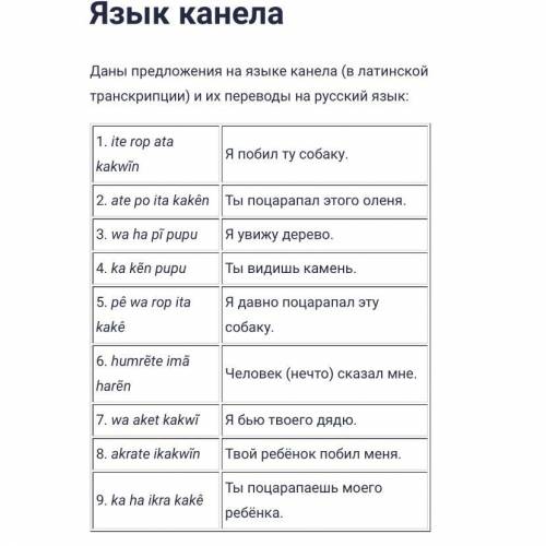 1) Переведите на русский язык: •ikette akakwĩn •pê ka pĩ ata pupu •ka humrẽ pupu • ite akra kakên 2)