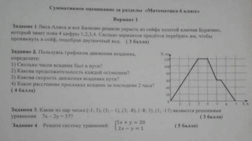 . Суммативное оценивание за разделы «Математика 6 класс». 1 вариант.Задание 1:Лиса Алиса и кот Базил