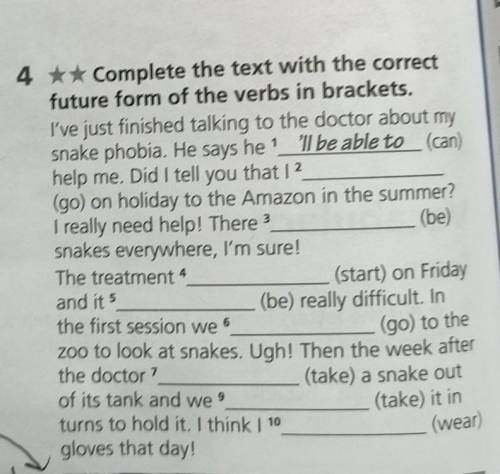 L Lmy4 ** Complete the text with the correctfuture form of the verbs in brackets.I've just finished 
