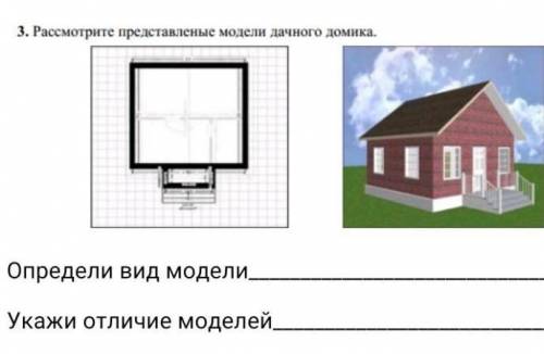 Рассмотрите представленые модели дачного домика а)определите вид модели б)укажите отличия ​