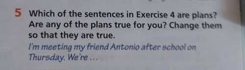 5 Which of the sentences in Exercise 4 are plans? Are any of the plans true for you? Change themso t