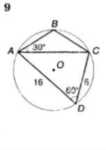 O-центр круга. Найти площадь ABCD.( )