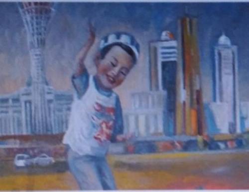 Рассмотрите репродукцию картины казахстанскогохудожника М. Калкабаева«Танец Независимости».Кто являе