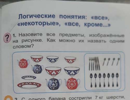 Логические понятия: «все», «некоторые», «Все, кроме...»? 1. Назовите все предметы, изображённыена ри