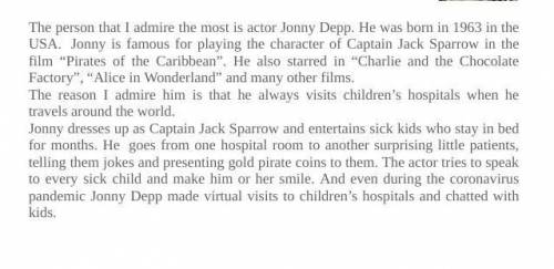 1. When was Jonny Depp born? 2. What can you say about his films?3. Is Jonny Depp his person admire?