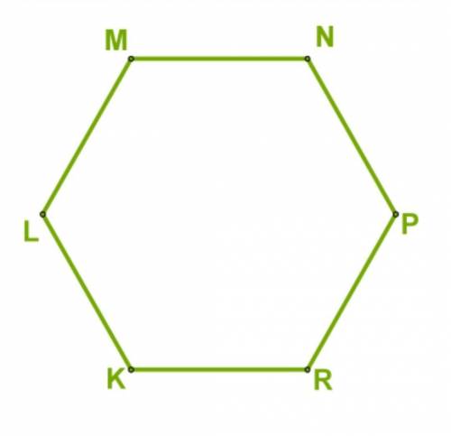 Дан правильный шестиугольник KLMNPR. назовите сторону, которая параллельна RK:MNKLLMNPPR​