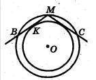 На рисунке две окружности имеют общий центр О. Через точку М большей окружности провели касательные 