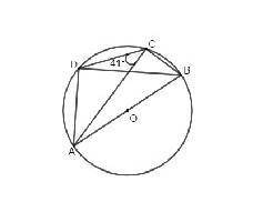Ниже показан круг с центром O. угол ACD = 41 °. Найдите углы DCB и DAB​