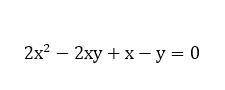 Постройте график уравнения 2x^2-2xy+x-y=0 С ВЫЧИСЛЕНИЯМИ