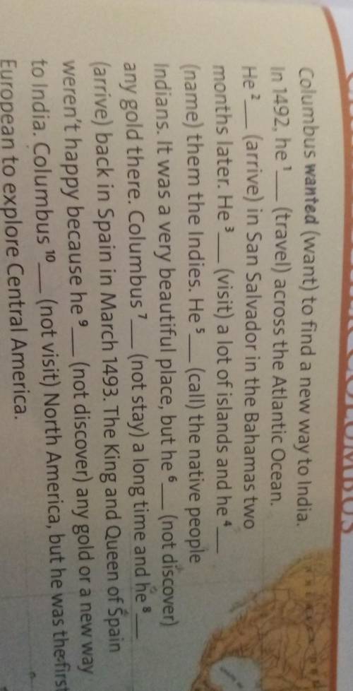 4 Complete the text with affirmative and negative forms of the verbs in brackets.CHRISTOPHER COLUMBU