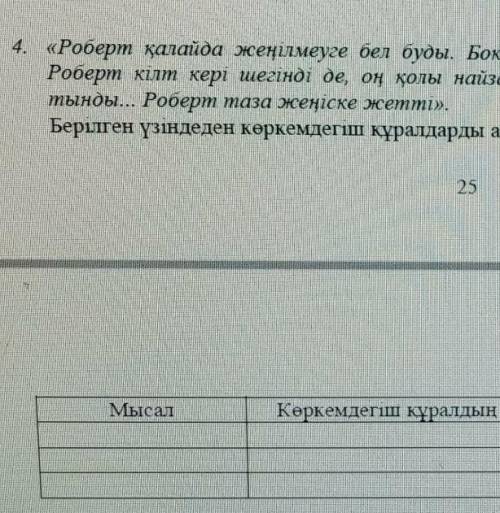 4) 《Роберт қалайда жеңілмеуге бел буды. Боксшылар бір-бірімен жақындаса бергенде, Роберт кілт кері ш