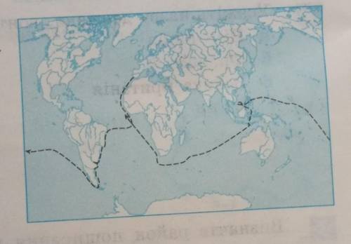 Укажіть дослідника, маршрути плавань якого показані на карто-схемі.A Христофор КолумбБ Фернан Магелл