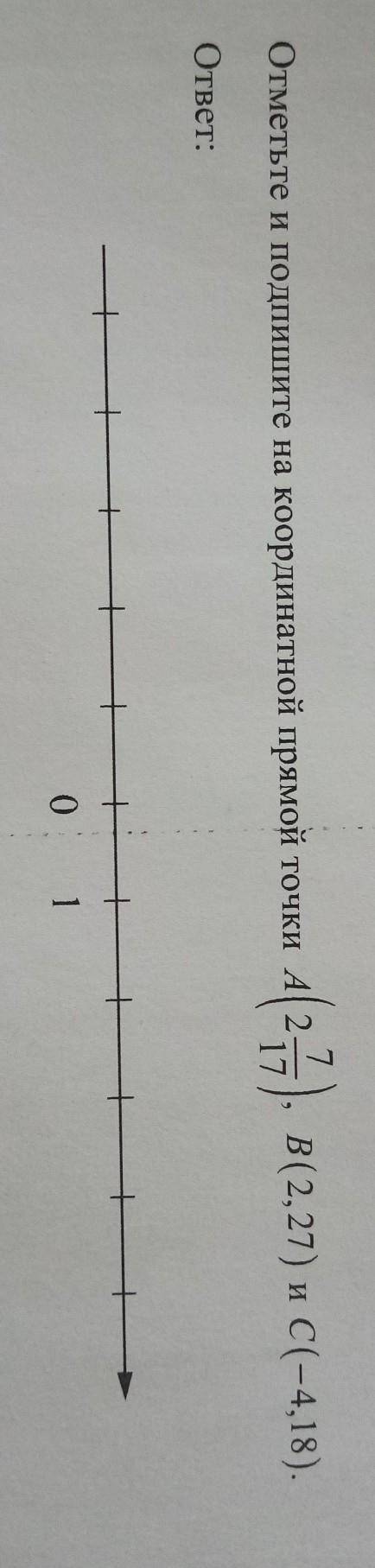 Отметьте и подпишите на координатной прямой точки ​