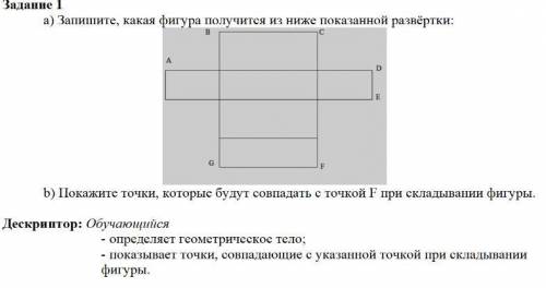 Задание 1 a) Запишите, какая фигура получится из ниже показанной развёртки: b) Покажите точки, котор