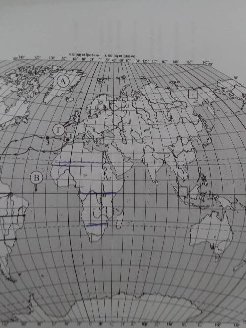 На карте буквами обозначены объекты определяющие географическое положения указанного вами океана зап