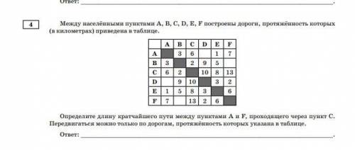 ОГЭ Информатика. Задание №4. Полное условие на прикрепленной картинке. Задача: попасть из А в F чере