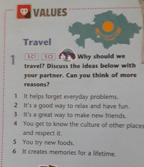 1 5.C1 5.03Why should wetravel? Discuss the ideas below withyour partner. Can you think of morereaso