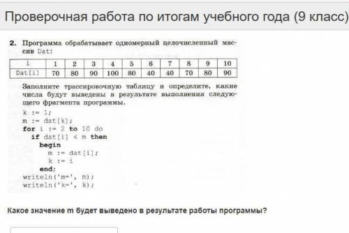 Программа обрабатывает одномерный целочисленный массив.