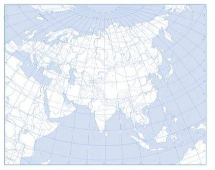 ОЧЕНЬ . Отметьте на контурной карте Евразии нулевой и 180 меридианы, Северный тропик и Северный поля